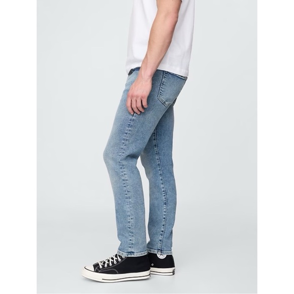 NWT Gap Men’s Flex Skinny Jeans Light Wash Blue Denim Mid Rise Size 33x34 - Picture 2 of 8